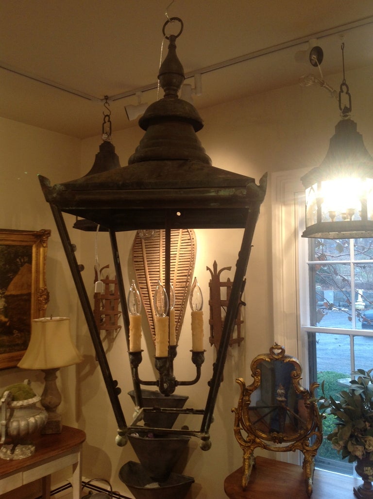 Victorian Large 19th C English Copper Lantern