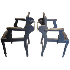 Pair of 19th Century English Barber's Chairs 2