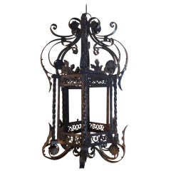 19th C Rococo French Iron Lantern