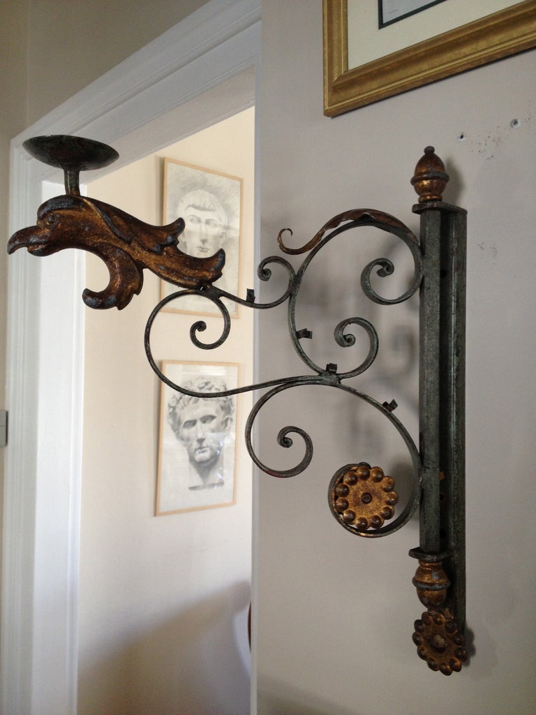 20th Century Pair of Decorative French Griffin Candle Sconces