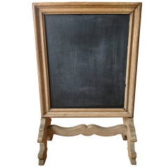 Antique French Oak-Framed Chalkboard Firescreen