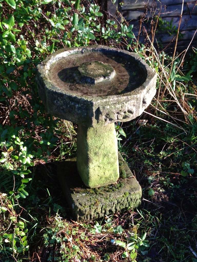 This rare Victorian birdbath is hand-carved from stone and has exceptional mossy surface which will green up when placed outside.  Your feathered friends will stay safe perched on the central standing area and the roomy bowl leaves plenty of room