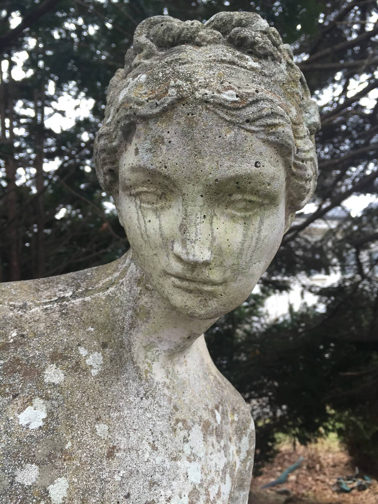 English Cast Stone Statue of Aphrodite Holding a Quince at 1stDibs