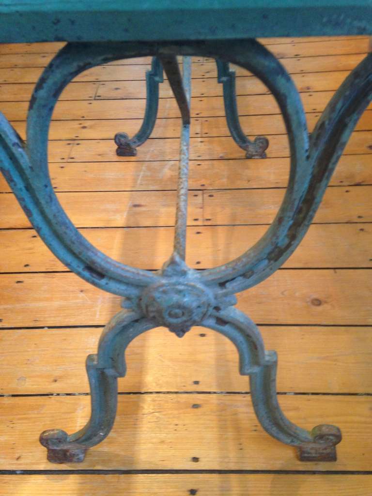 Fabulous Long French Cast Iron Dining Table In Excellent Condition In Woodbury, CT