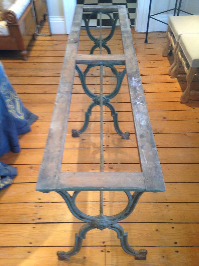 19th Century Fabulous Long French Cast Iron Dining Table