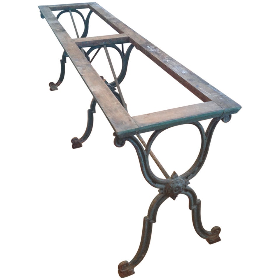 Fabulous Long French Cast Iron Dining Table