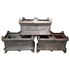 Three Cast Iron French Jardinieres