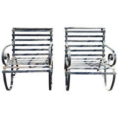 Pair of Heavy Wrought Iron Garden Lounge Chairs (#2)