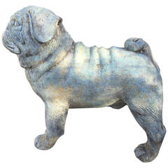 Lifesize Verdigris Bronze Pug