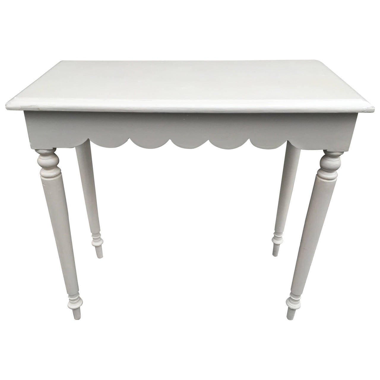 Painted French Scalloped Side Table For Sale at 1stdibs