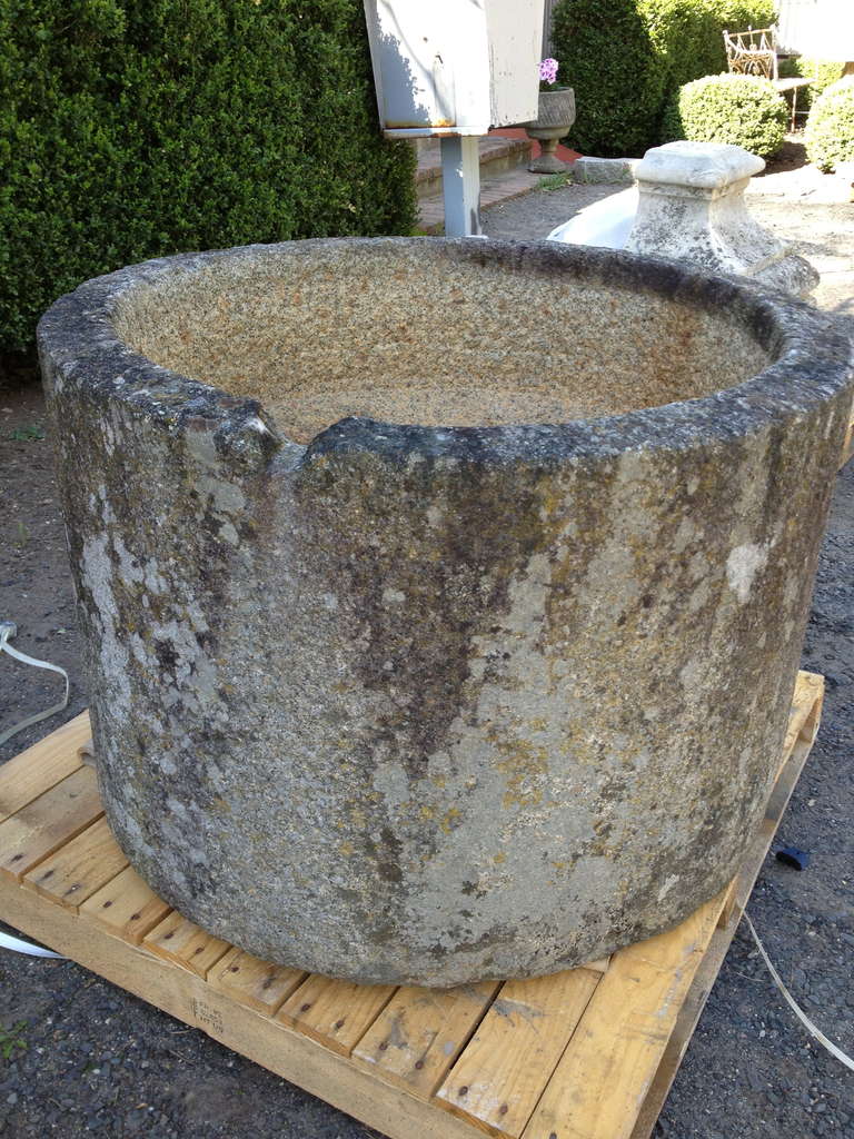 18th C Round French Granite Trough/Fountain 1