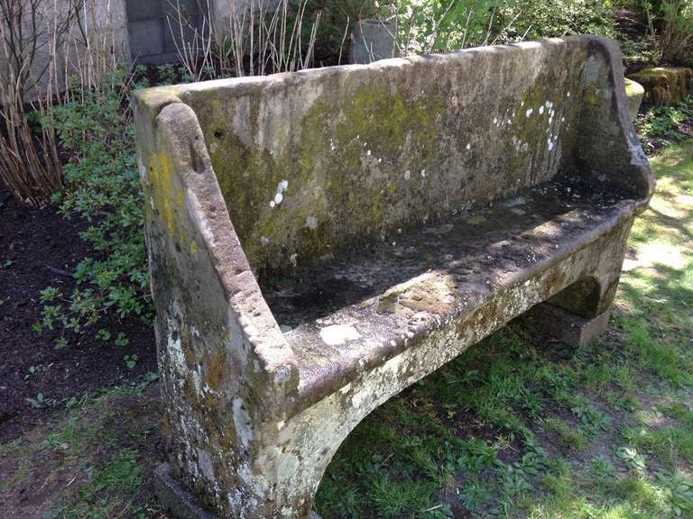 French Magnificent One-Piece 18th Century Stone Bench
