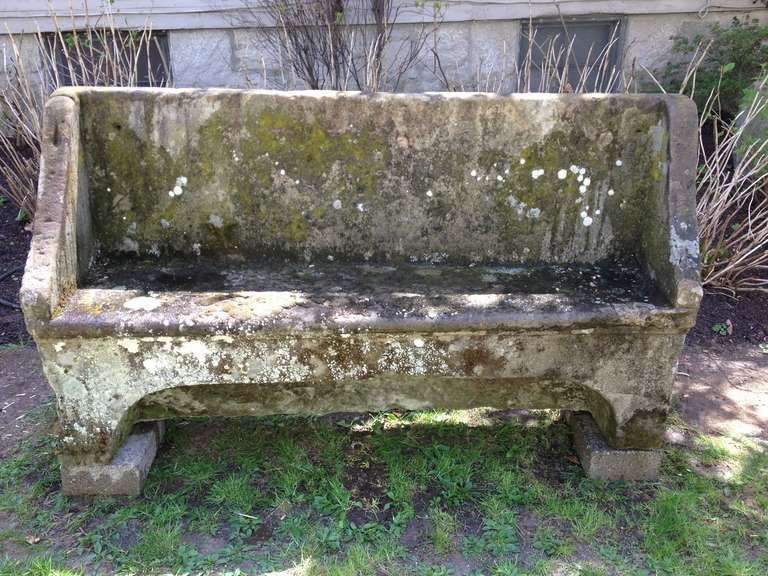 Magnificent One-Piece 18th Century Stone Bench In Excellent Condition In Woodbury, CT