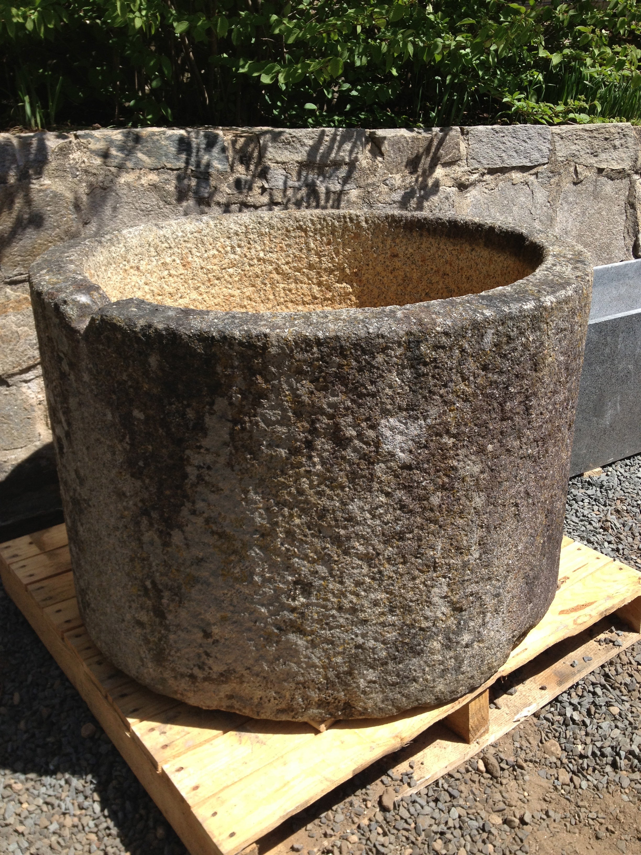18th C Round French Granite Trough/Fountain