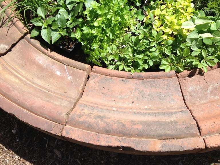 British Pair of English Terracotta Window Surrounds: Instant Herb Garden