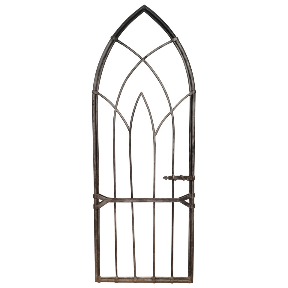 English Arched Gothic Steel Gate