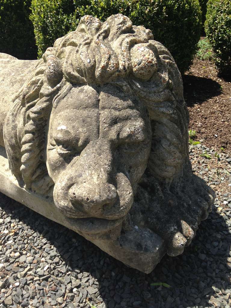 large stone lions