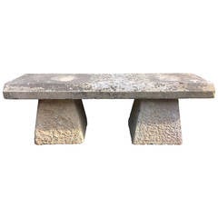 19th Century English Carved Stone Bench