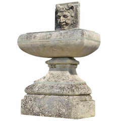 Magnificent French Limestone Wall Fountain