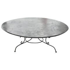 Large Oval French Wrought Iron Dining Table