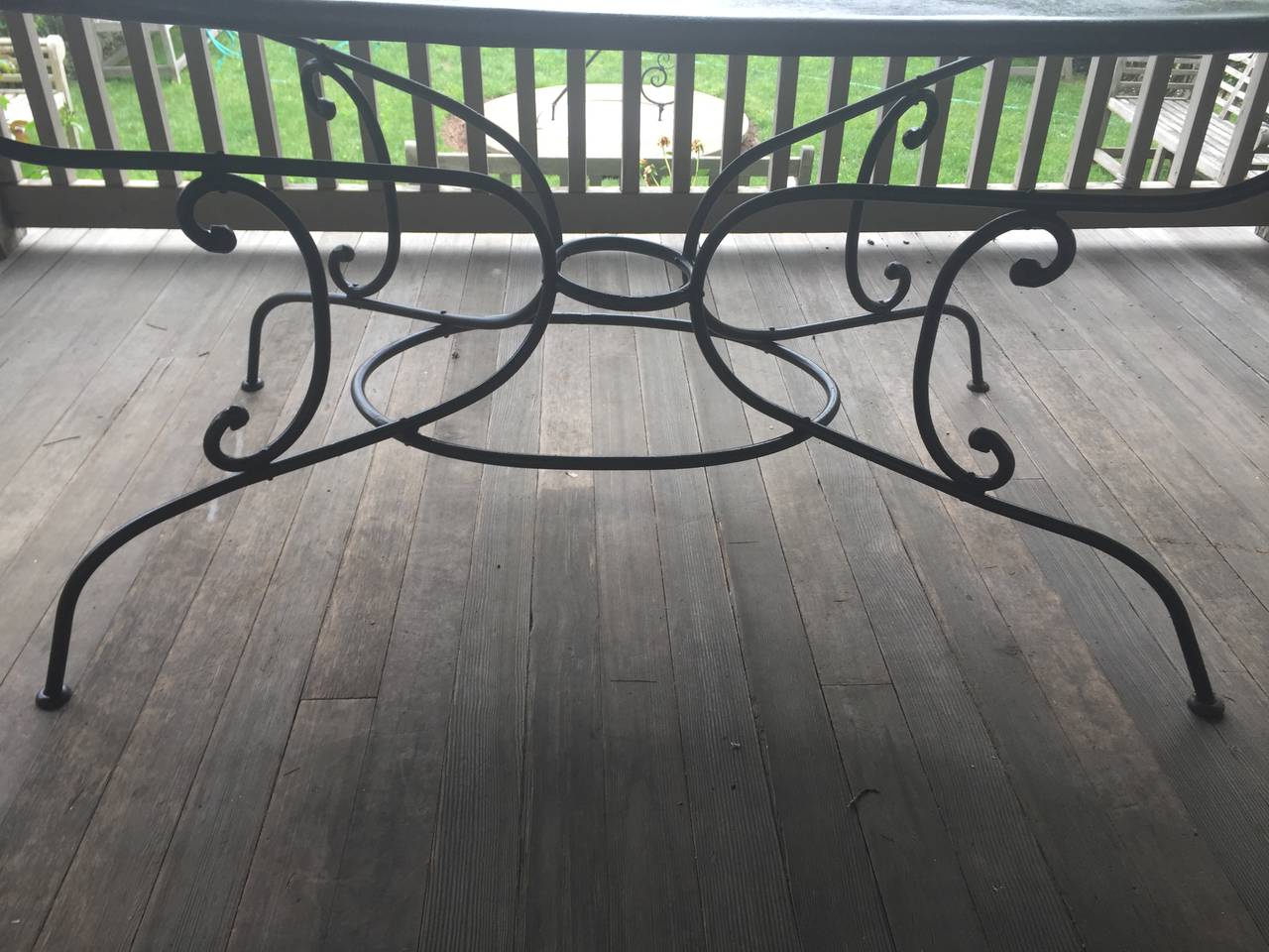 Sheet Metal Large Oval French Wrought Iron Dining Table