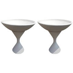 Pair of Rare Willy Guhl Bowl on Hourglass Planters
