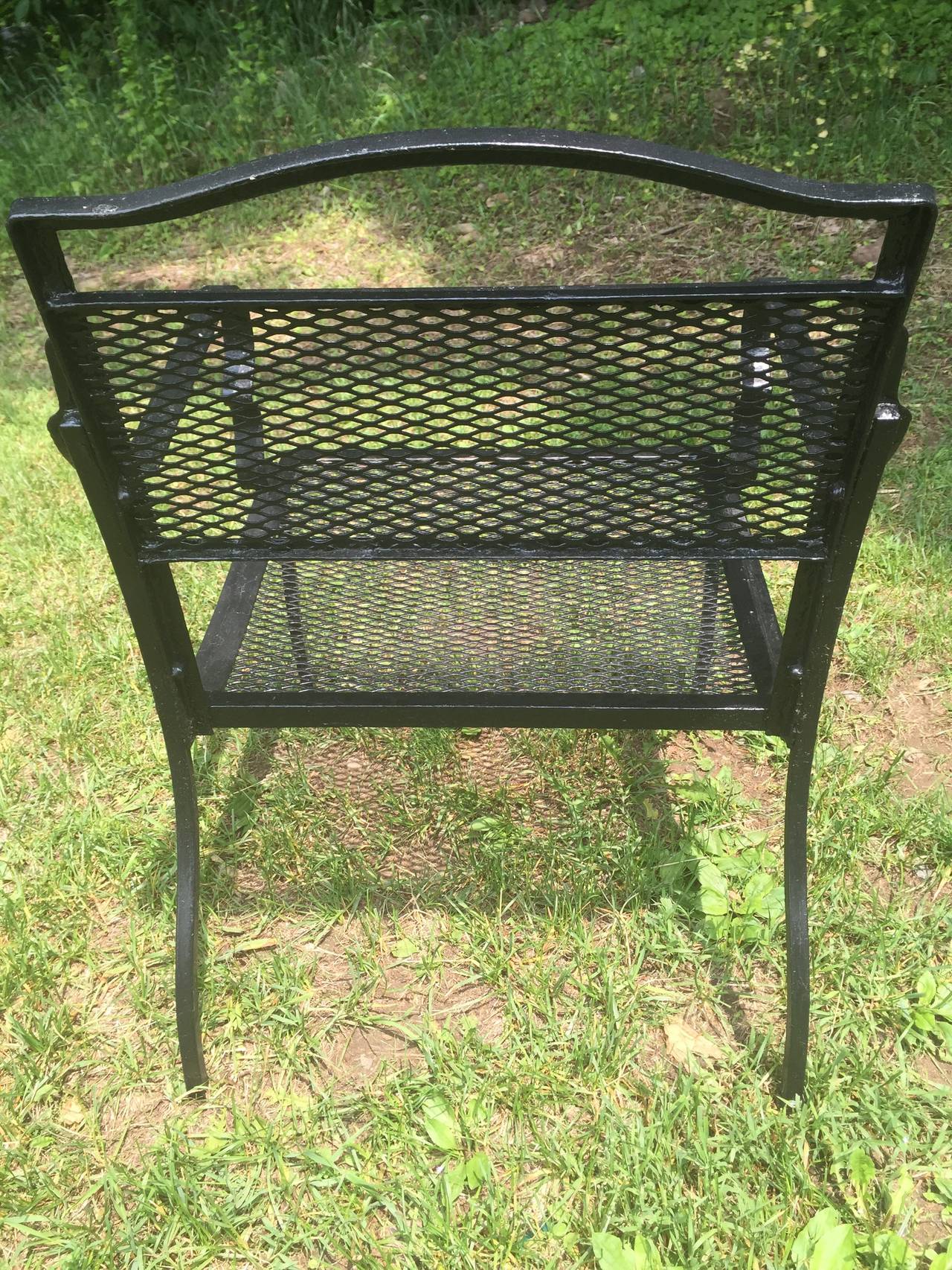 Wrought Iron Four Paul Follet Style Chairs