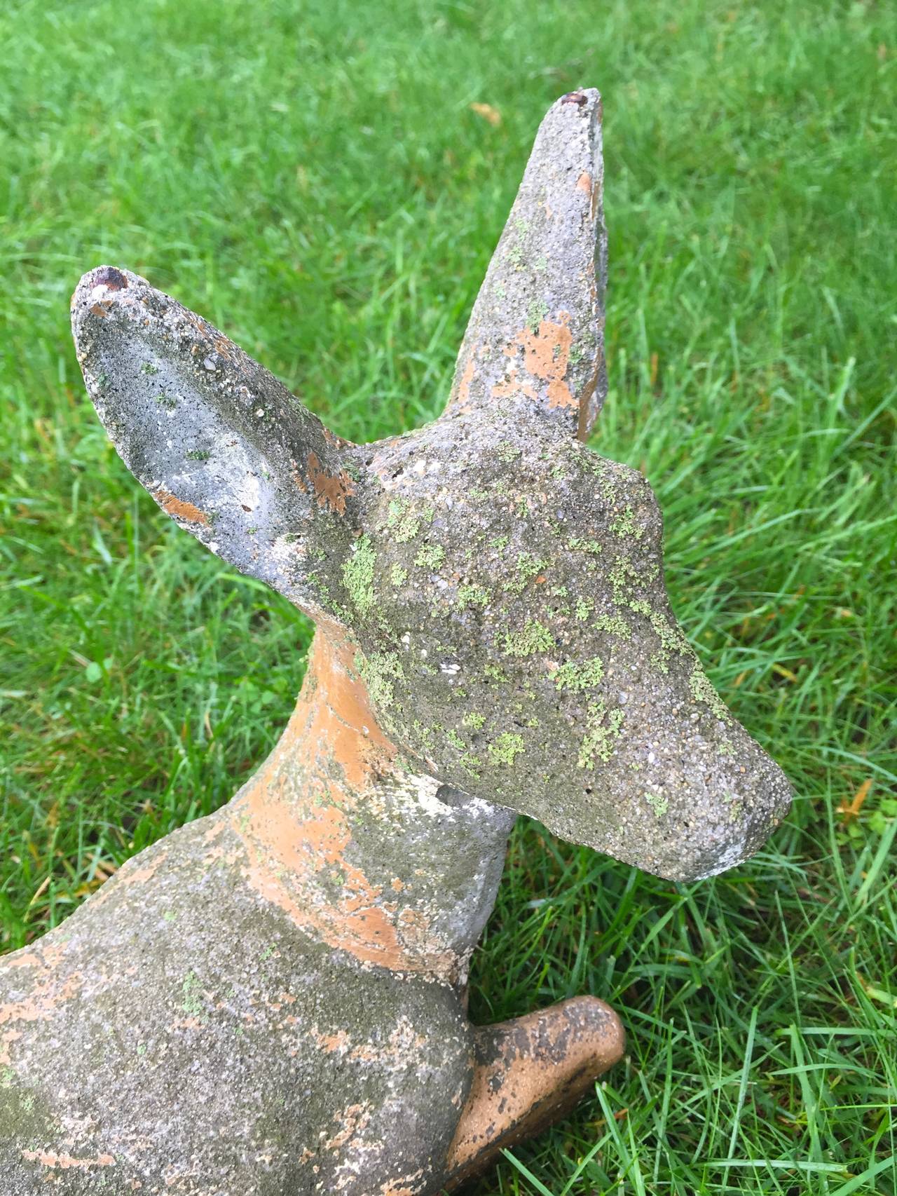 Cast Stone Figures of Recumbent Doe and Fawn 1