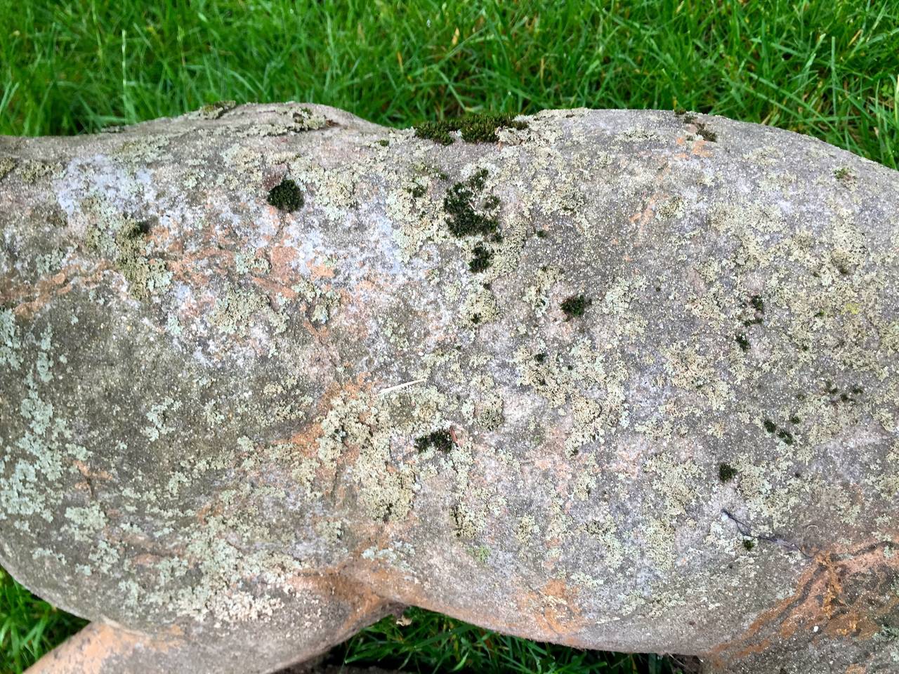 20th Century Cast Stone Figures of Recumbent Doe and Fawn