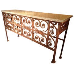 Elegant 19th Century Iron Console Table 5