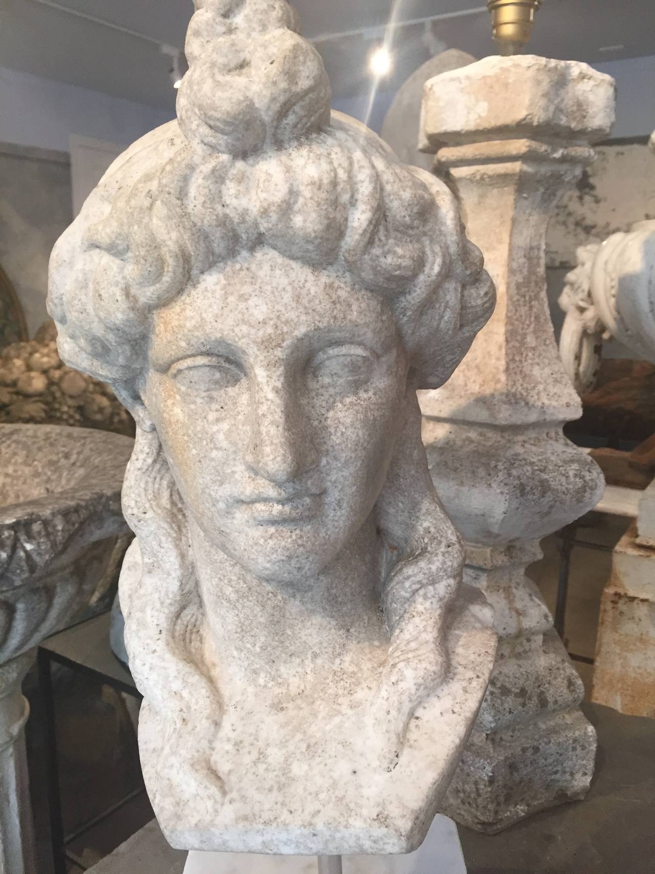 Carved Marble Head of Aphrodite After the Roman Antique