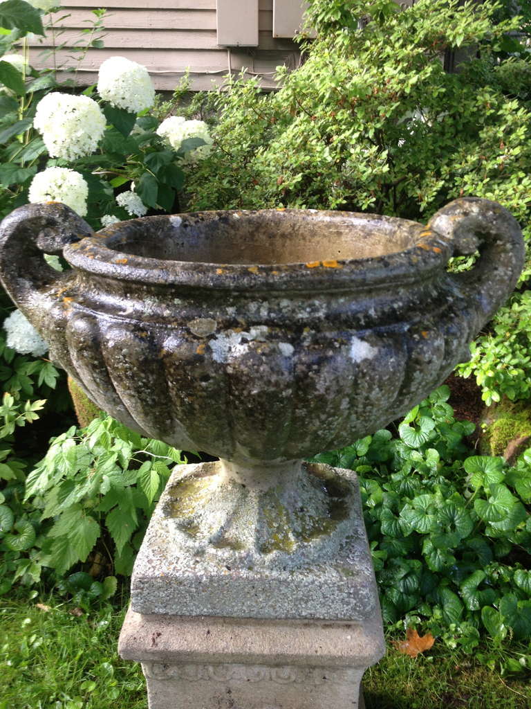 Elegant Near Pair of English Cast Stone Pulham-Style Urns 2
