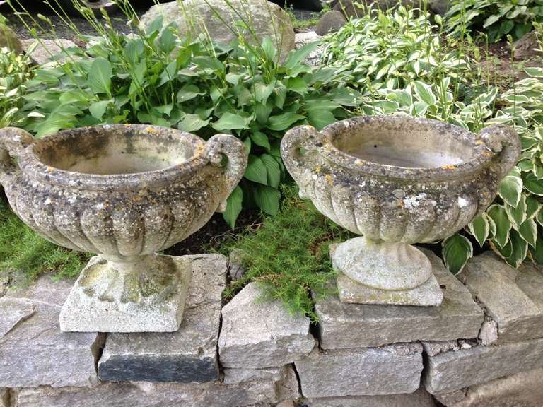 Elegant Near Pair of English Cast Stone Pulham-Style Urns 5