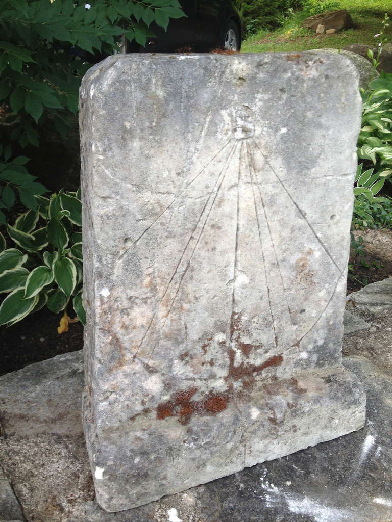 18th Century and Earlier 18th C Limestone Vertical Sundial