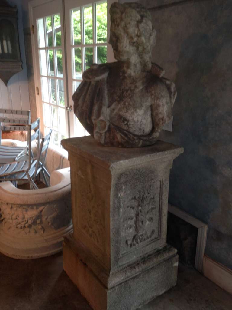 Statuary Marble Stunning 18th Century Lifesize Marble Bust of Apollo