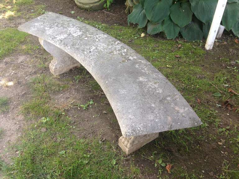 Classic 19th Century Curved Marble Bench 1