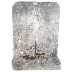 18th C Limestone Vertical Sundial