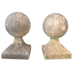 Vintage Impressive English Gate Pier Ball Finials