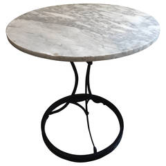 Antique Marble-Topped French Bistro Table