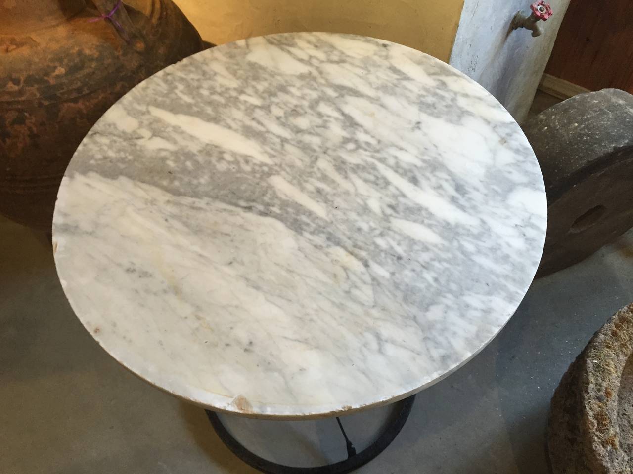 20th Century Marble-Topped French Bistro Table