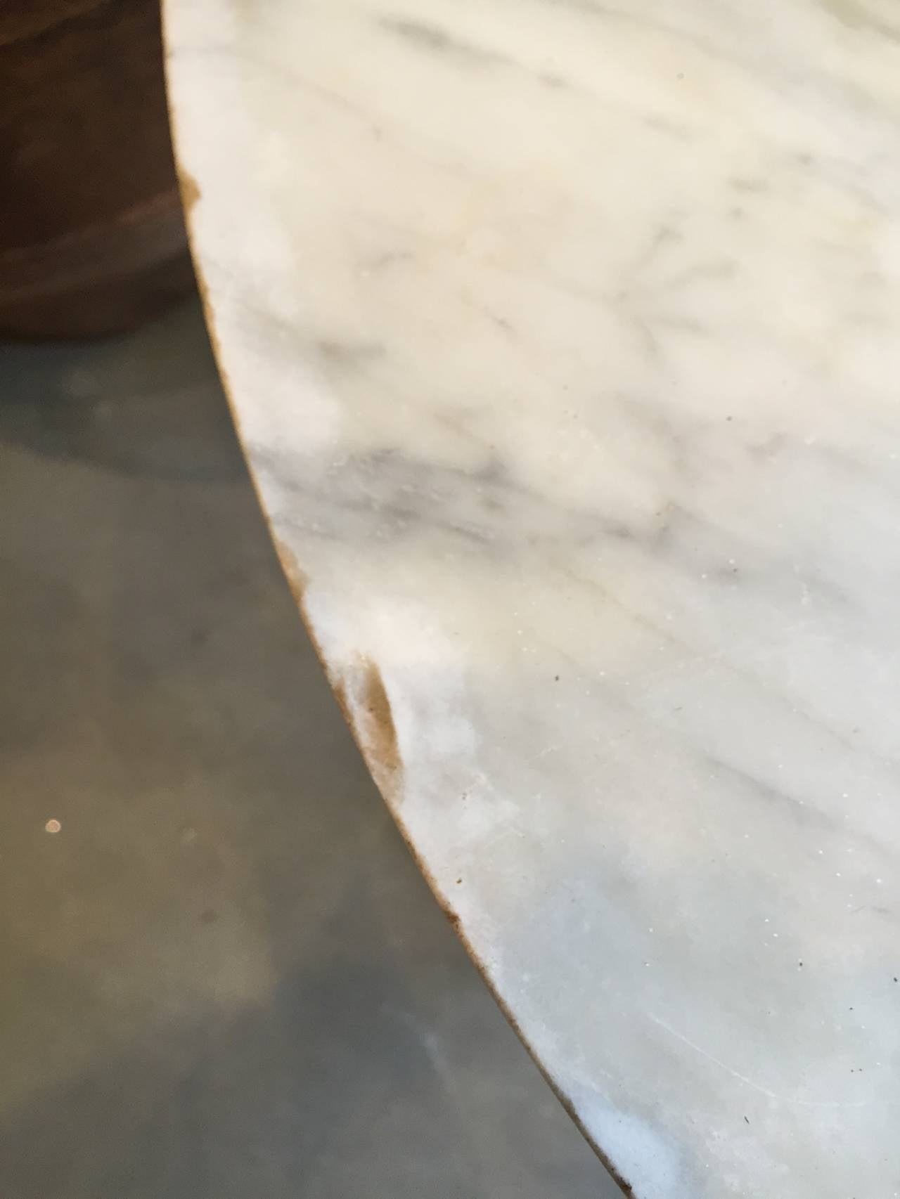 Carrara Marble Marble-Topped French Bistro Table