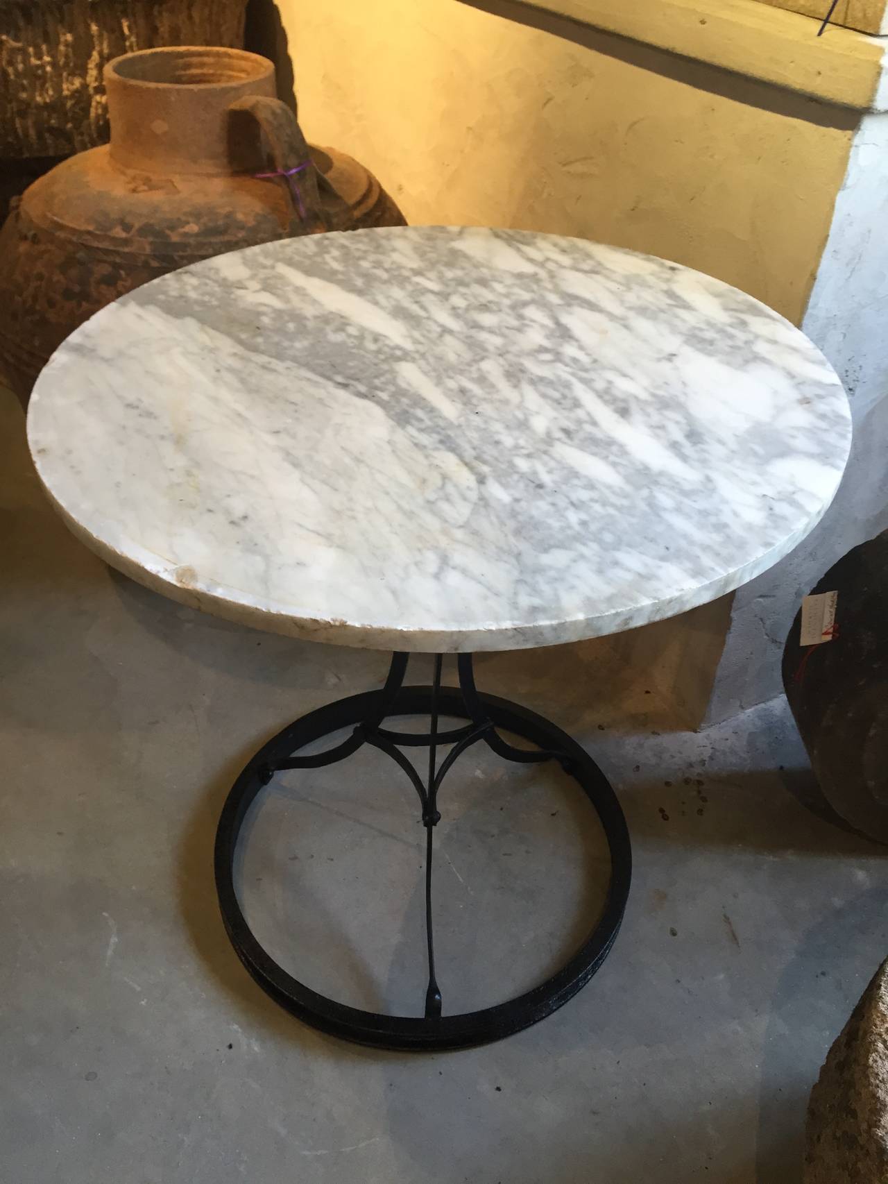 Art Deco Marble-Topped French Bistro Table