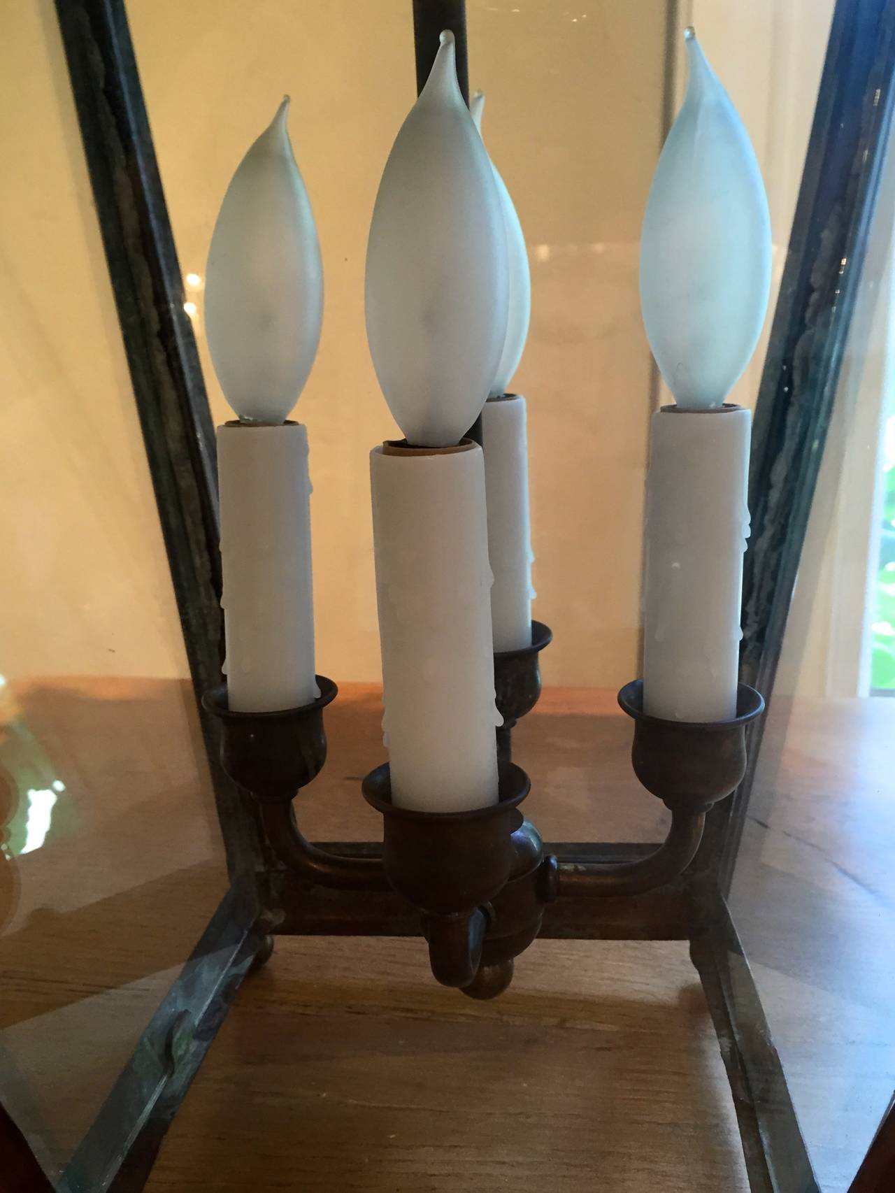 Edwardian Large Electrified English Copper Street Lantern For Sale
