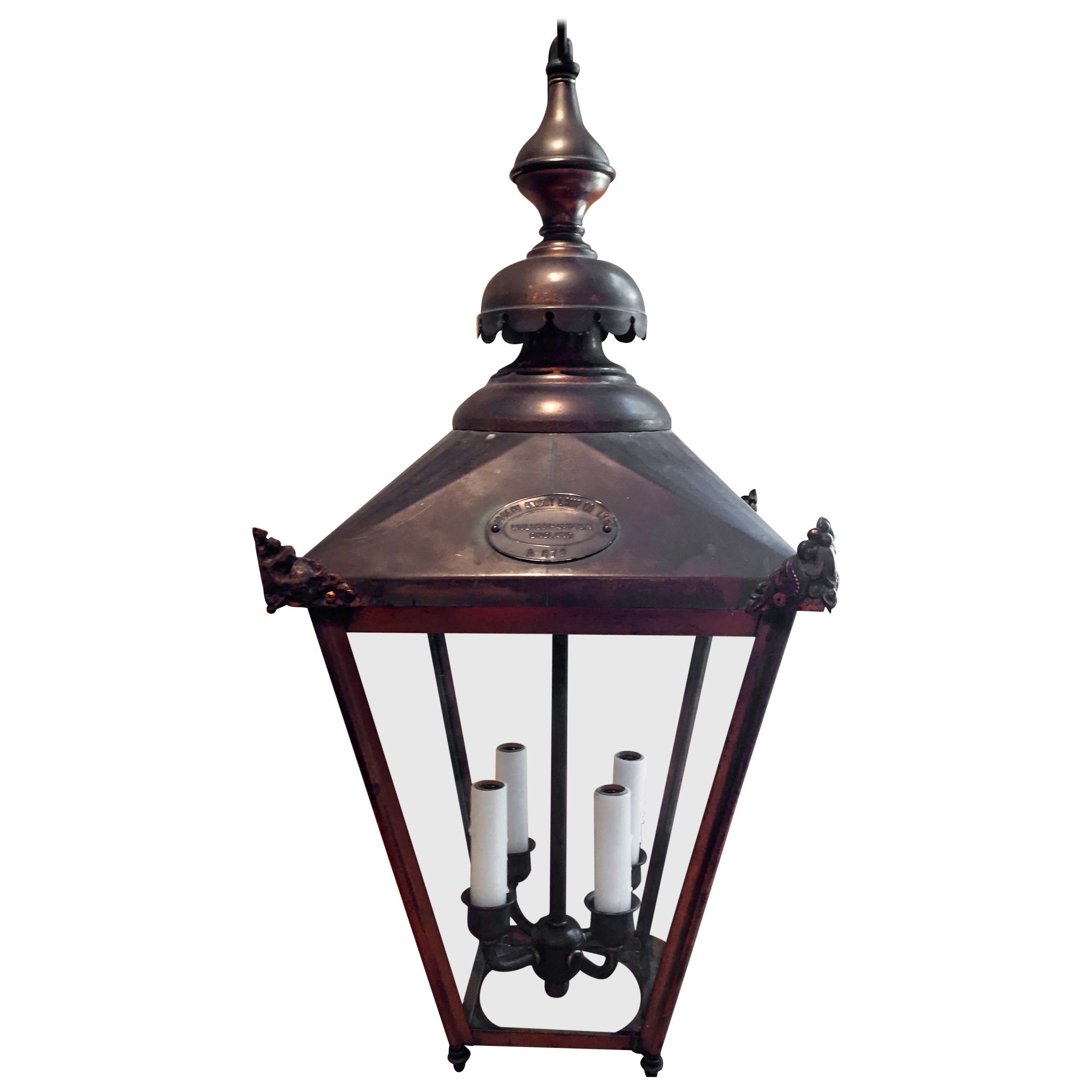 Arts & Crafts Copper Hanging Lantern