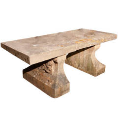 Magnificent 18th C English Carved Stone Table with Iris Decoration 8