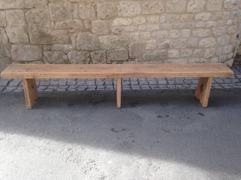 Pair of French Country Benches in Sycamore In Excellent Condition In Woodbury, CT