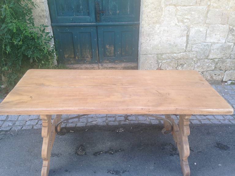 oak and iron table