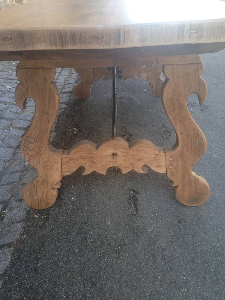 Early 20th Century French Oak and Iron Refectory Dining Table