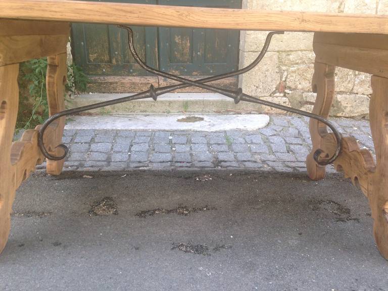 French Oak and Iron Refectory Dining Table 2