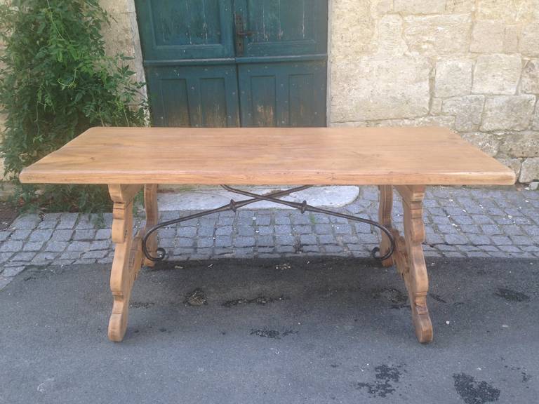 French Oak and Iron Refectory Dining Table 4